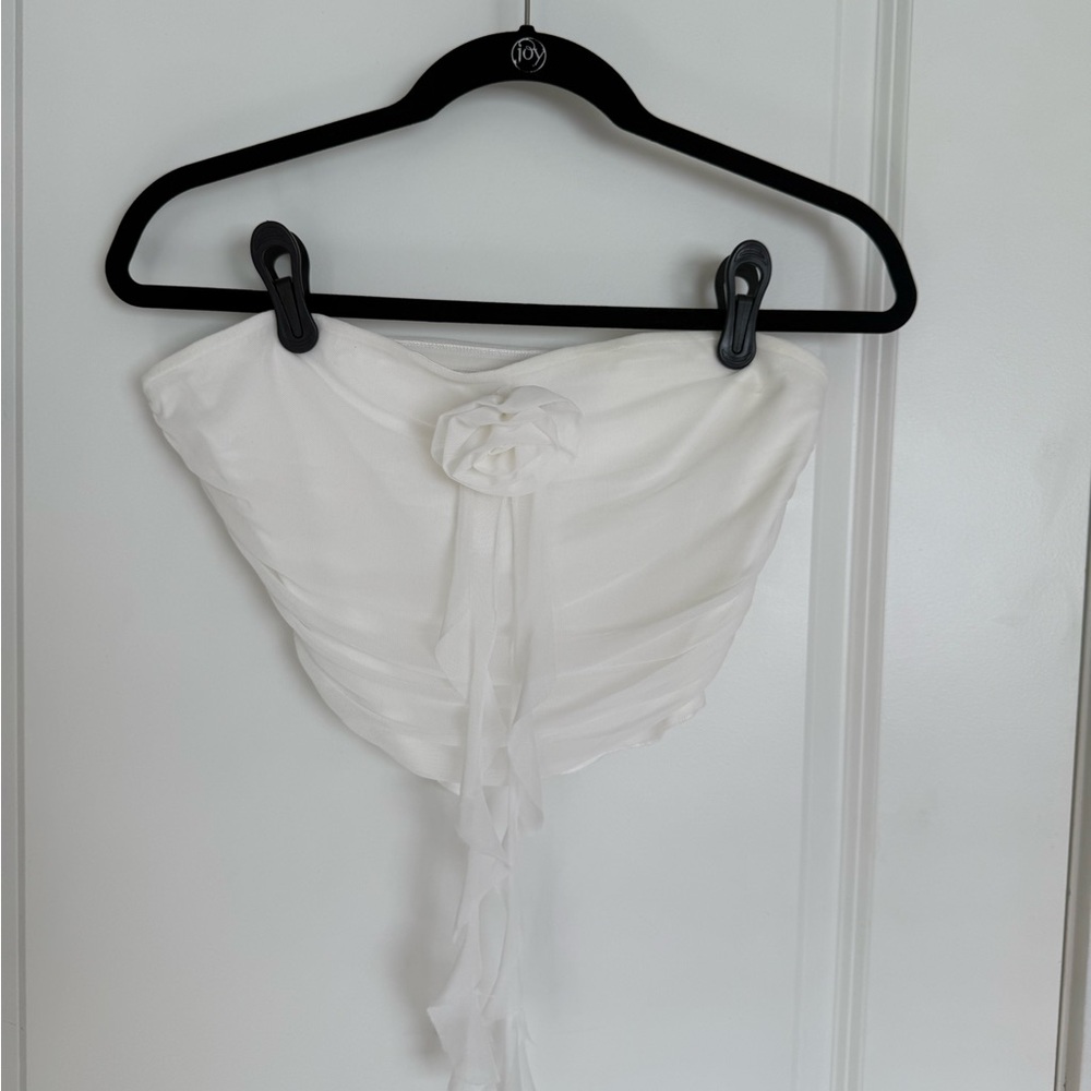 Princess Polly White Strapless Crop Top